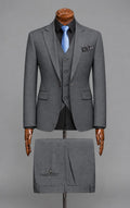 Charcoal Grey 3-Piece Textured Suit Customized Article