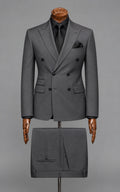 Charcoal Grey Double-Breasted Suit Customized Article
