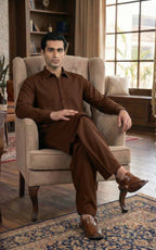 Dark Brown Shalwar Kameez