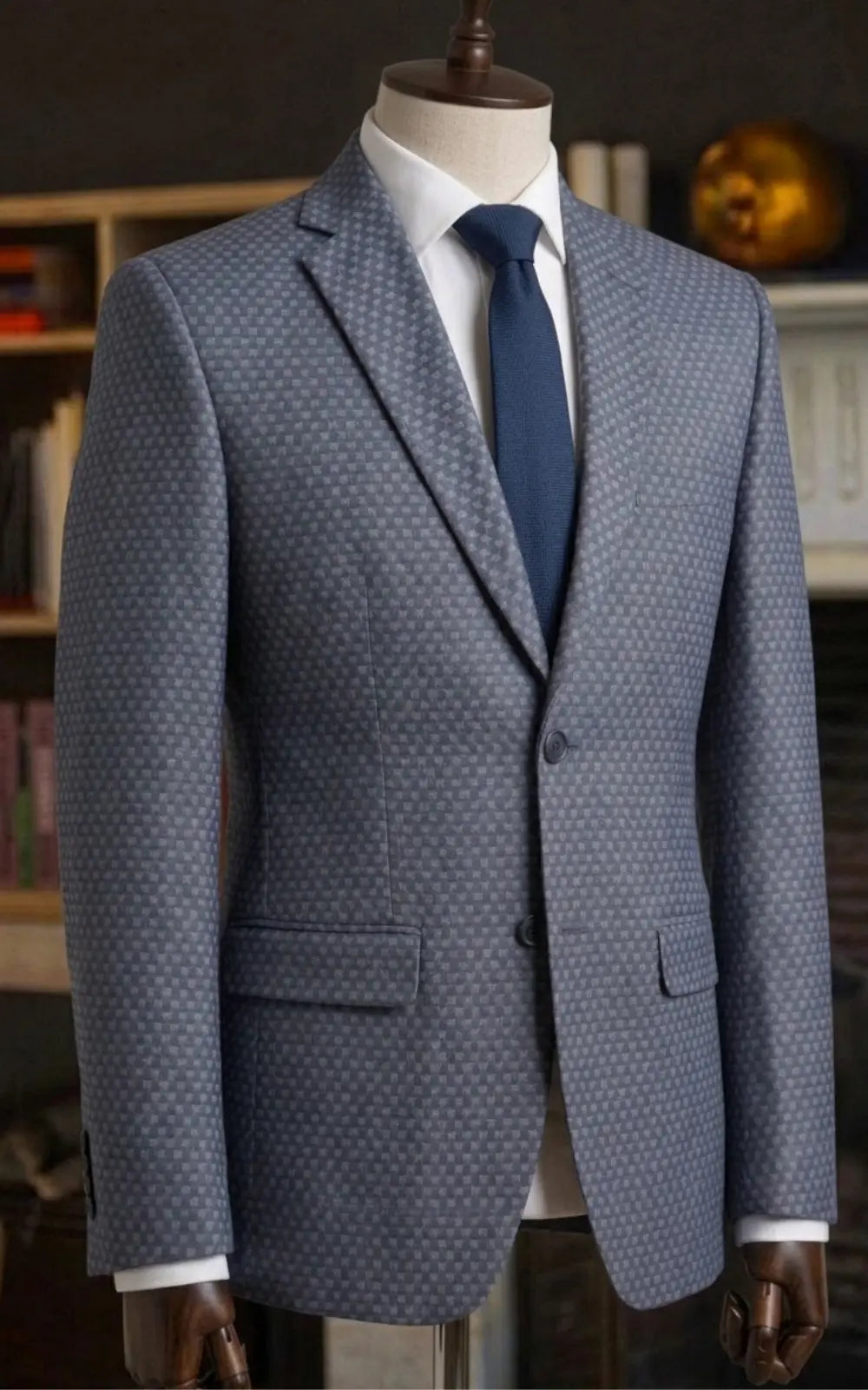 Grey Patterned Tropical Tweed Casual Coat Last Option