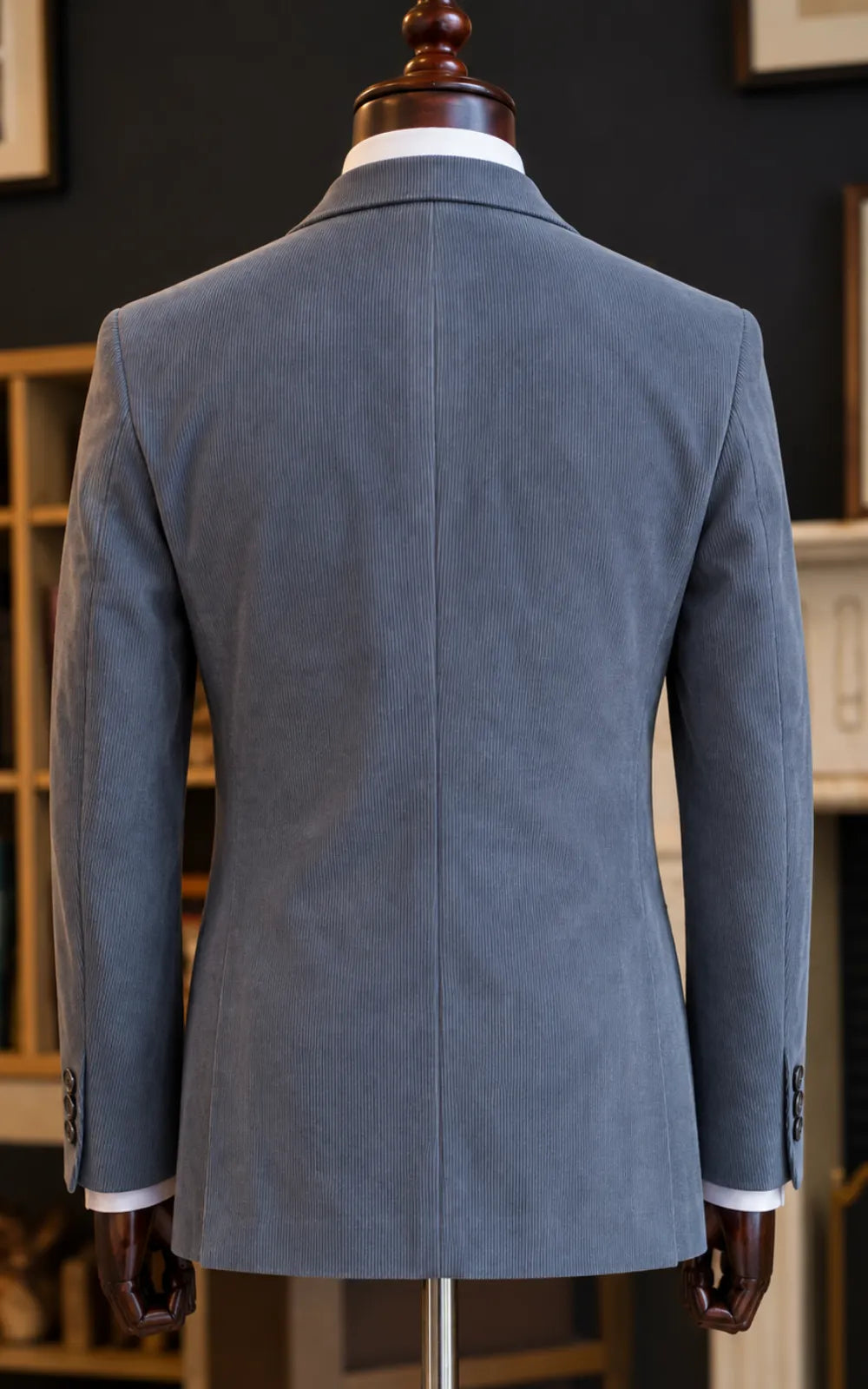 Grey Corduroy Casual Coat Last Option