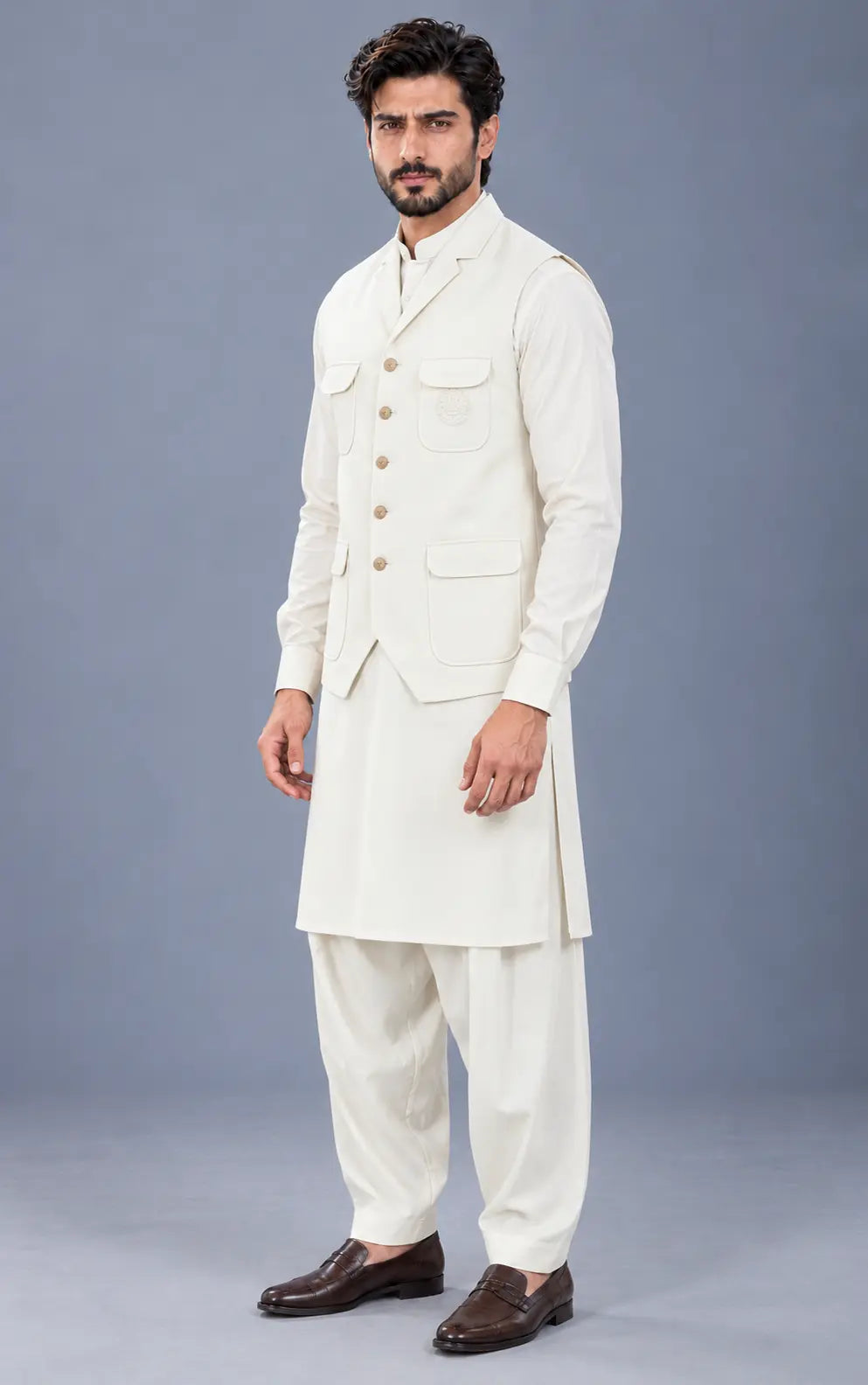 Ivory Customized Shalwar Kameez with Fabric Last Option