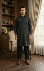 Jet Black Shalwar Kameez