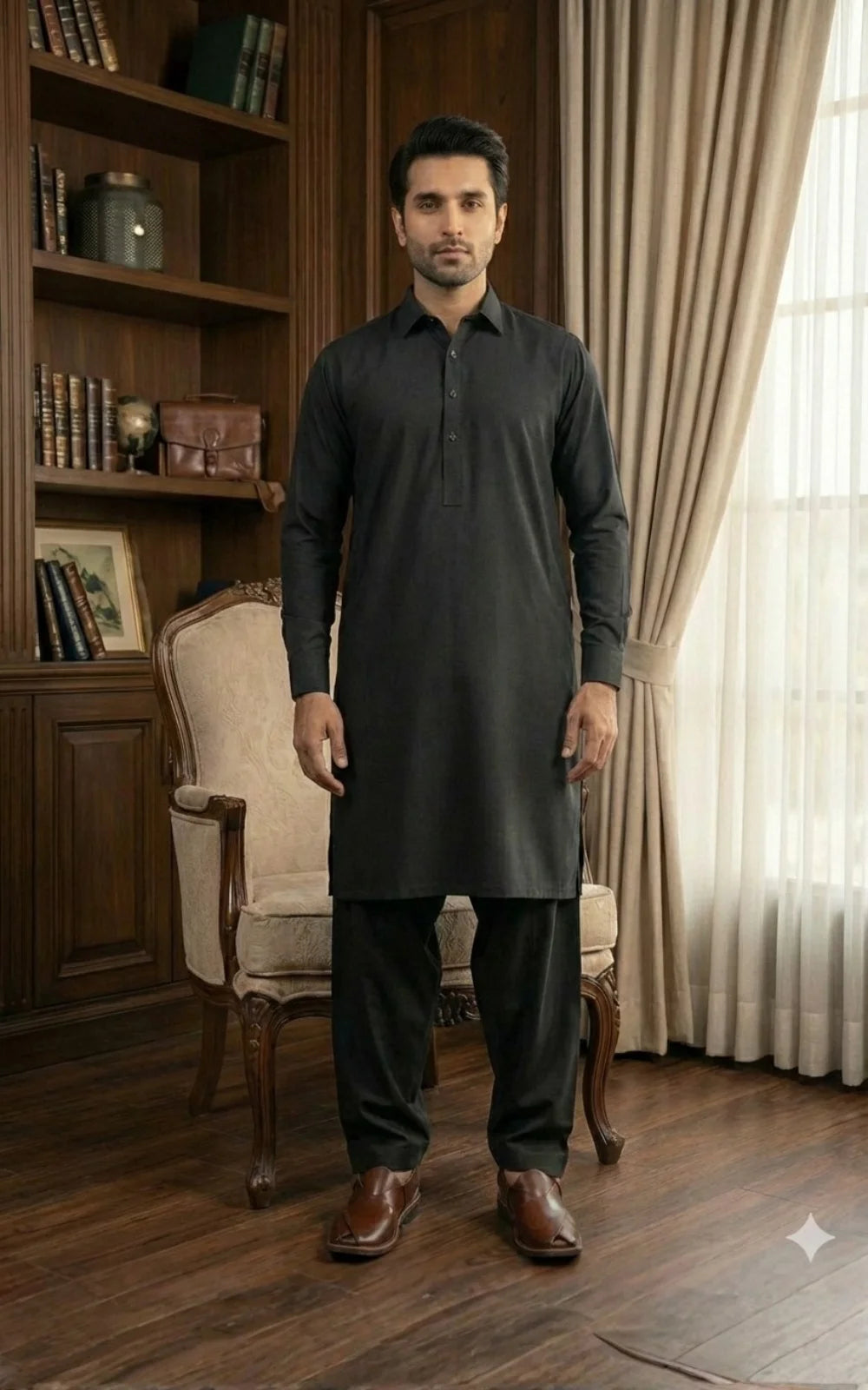 Jet Black Shalwar Kameez