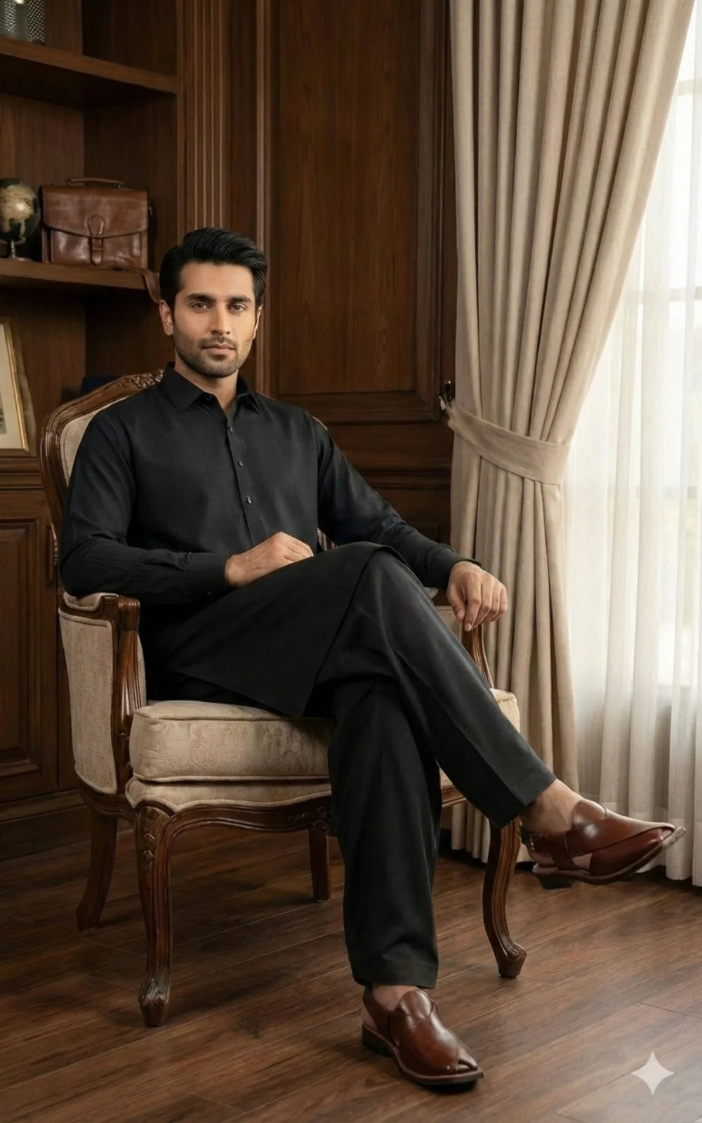 Jet Black Shalwar Kameez