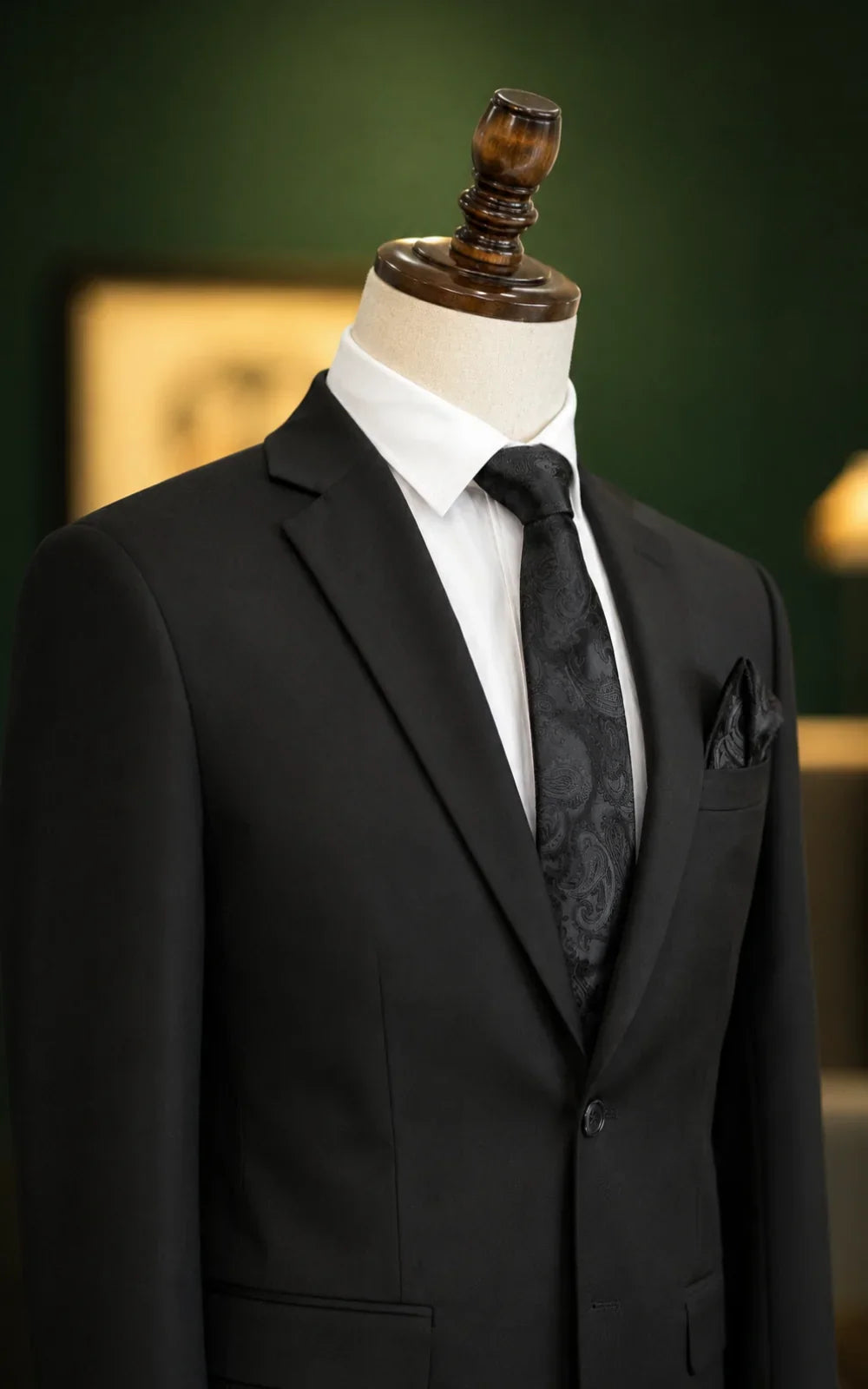 Jet black 2-piece suit for men by Last Option