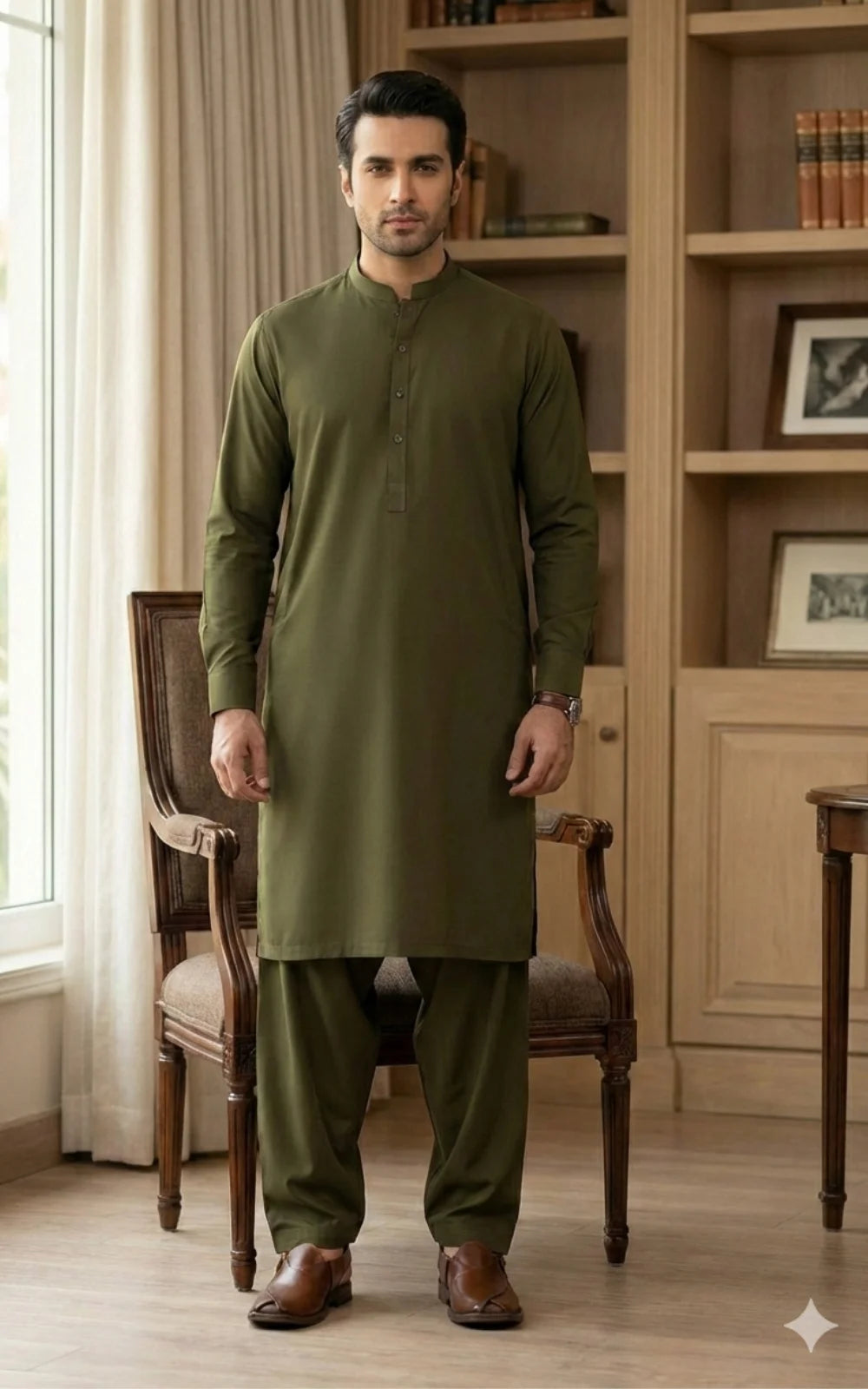 Mehndi Green Shalwar Kameez