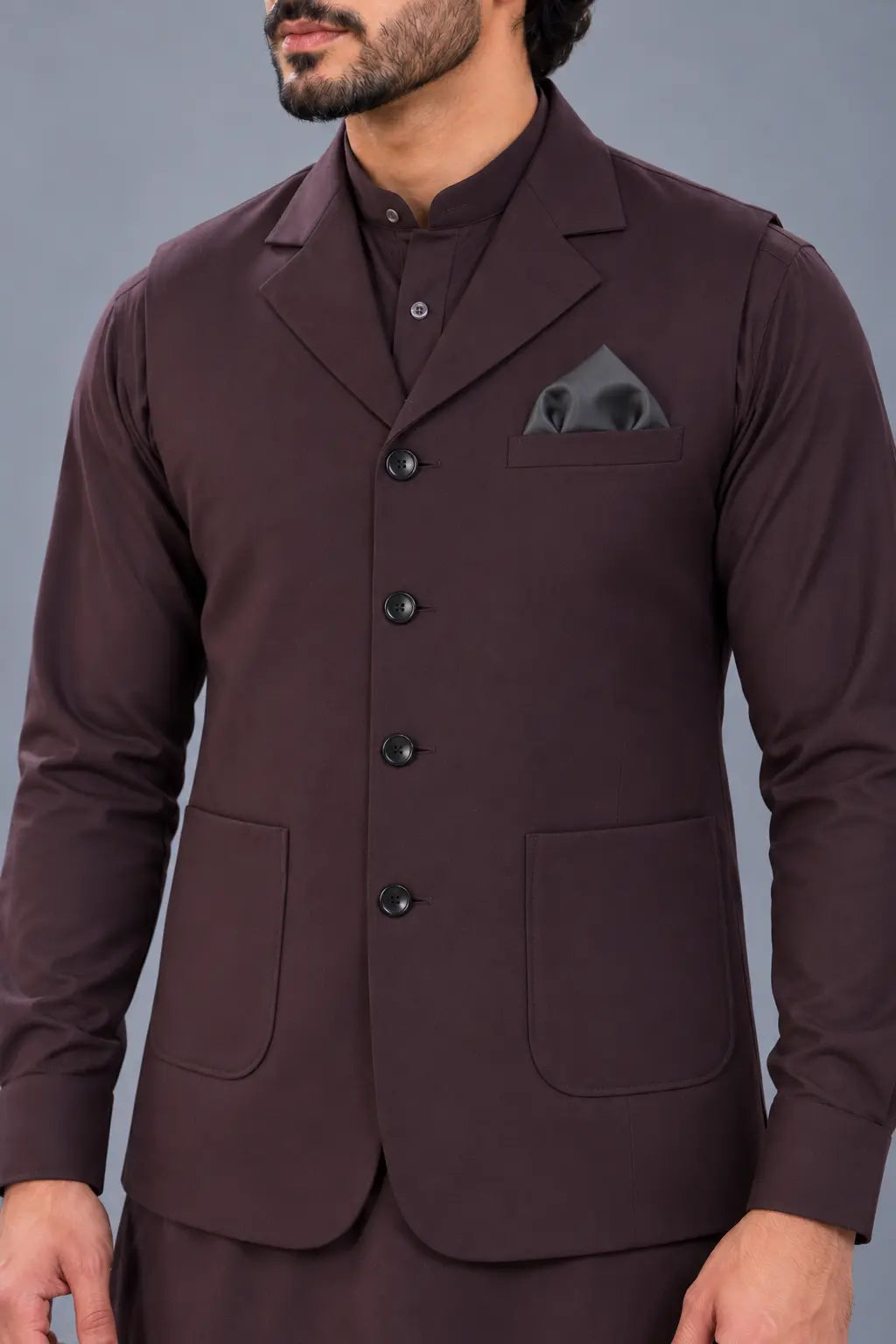 Dark Brown Customized Shalwar Kameez with Fabric Last Option