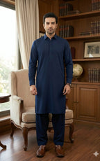 Navy Blue Shalwar Kameez