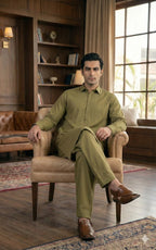Olive Green Shalwar Kameez