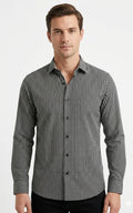 Dark Grey Checkered Casual Shirt