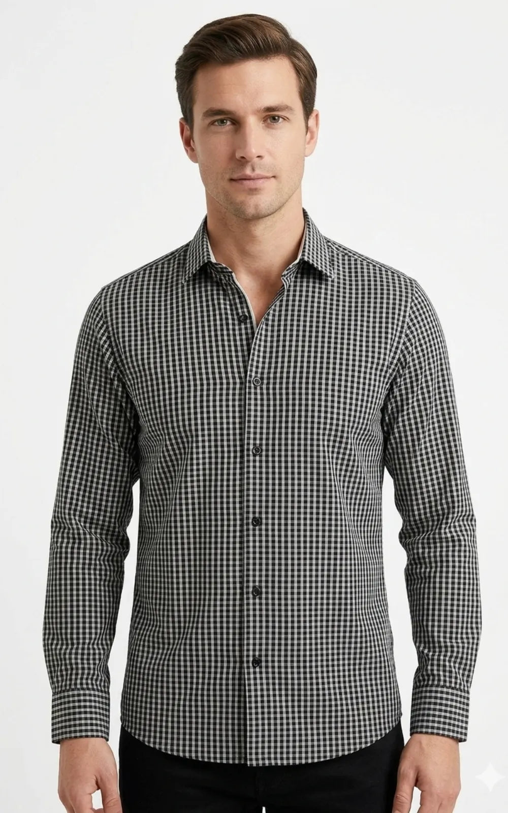 Dark Grey Checkered Casual Shirt