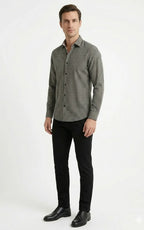Dark Grey Checkered Casual Shirt