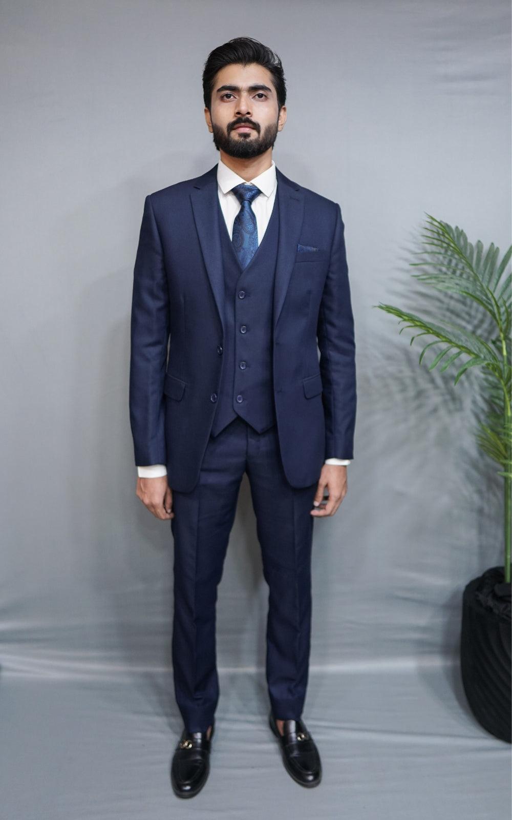 Self-Texture 3-Piece Tropical Suiting