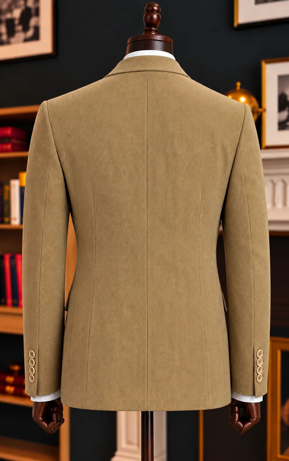 Camel Brown Corduroy Casual Coat Last Option