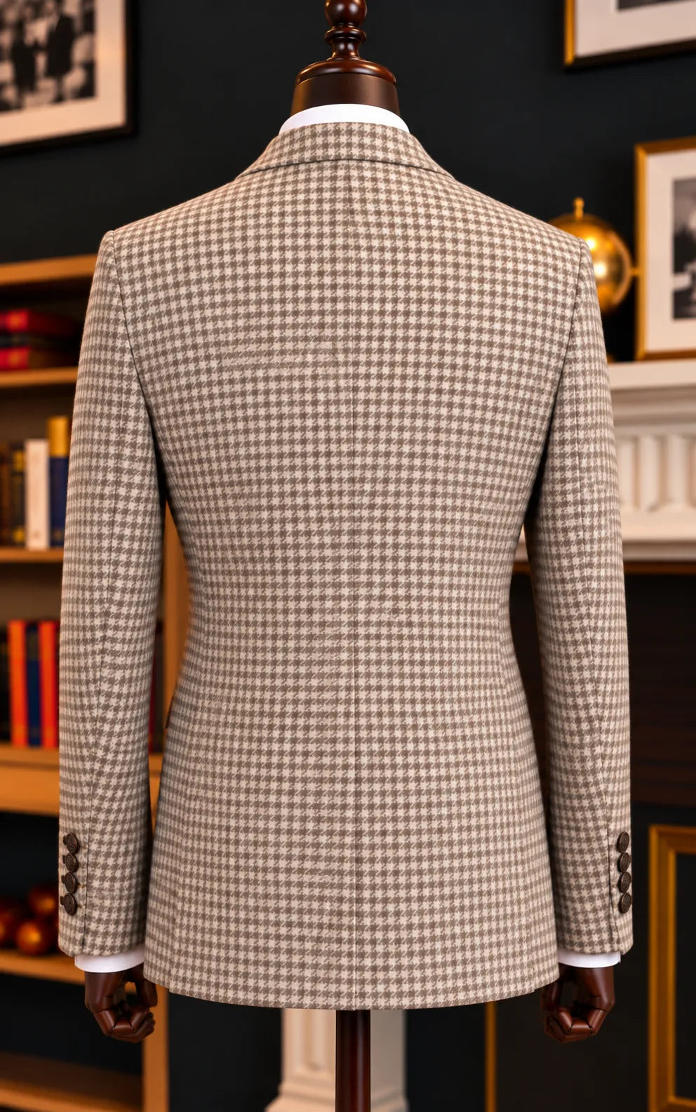 Beige Brown Tweed Wool Casual Coat Last Option