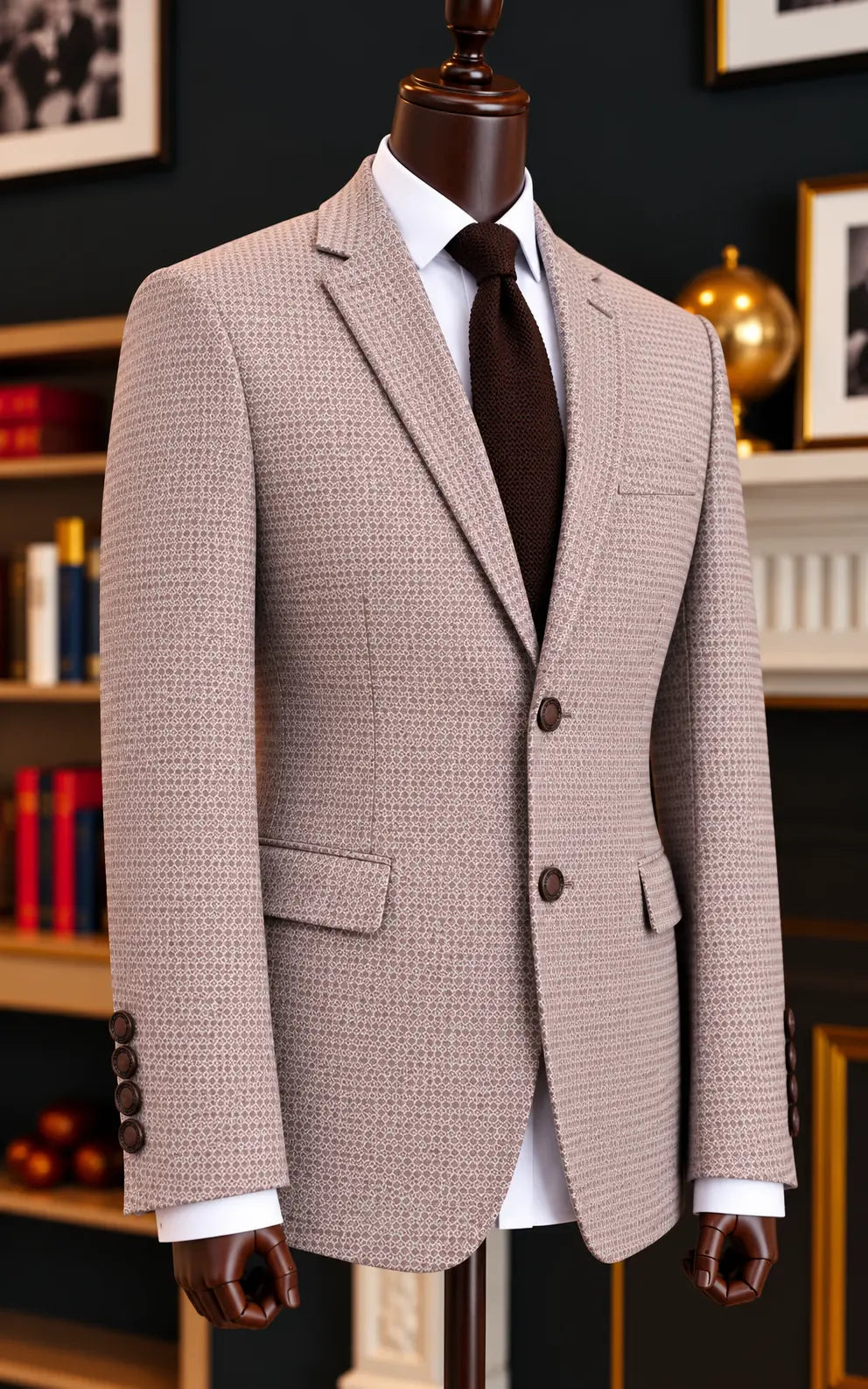 Blush Textured Tweed Casual Coat Last Option