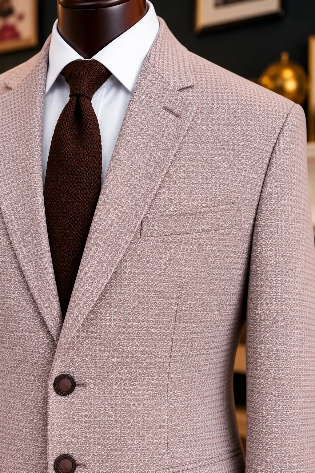 Blush Textured Tweed Casual Coat Last Option