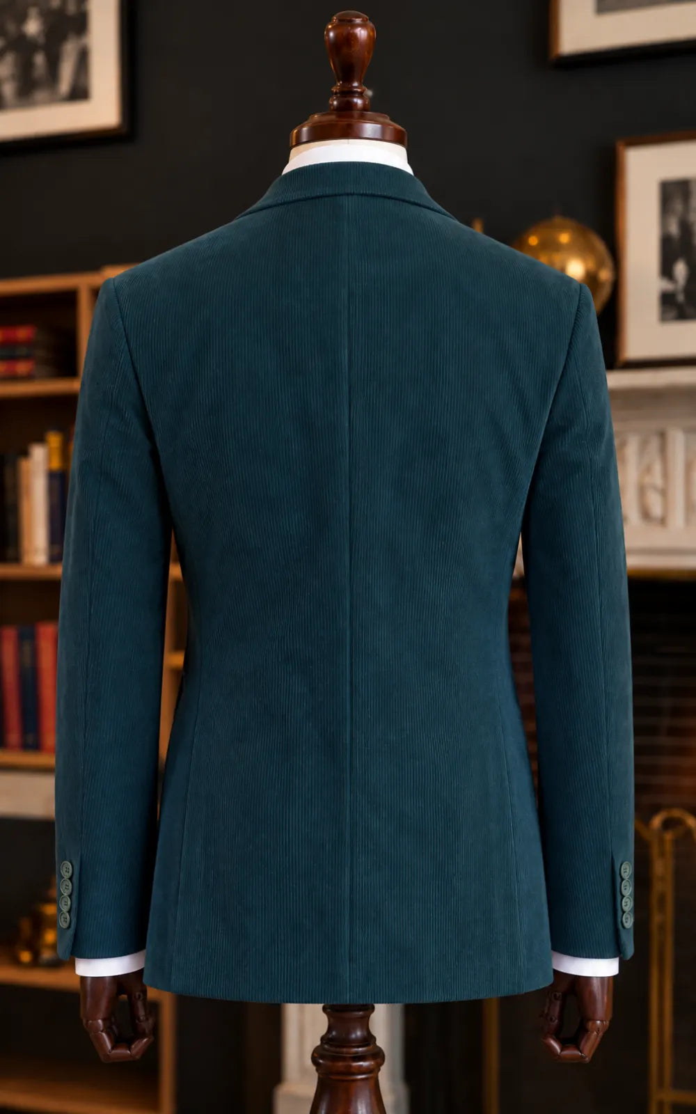 Teal Green Corduroy Casual Coat Last Option