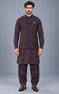 Dark Brown Customized Shalwar Kameez with Fabric Last Option