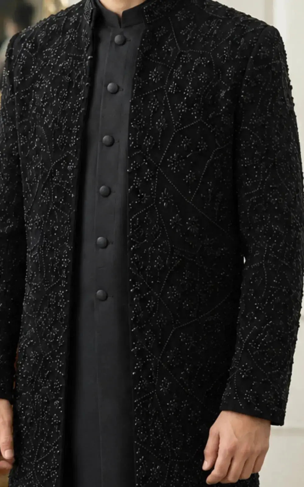 Black Embellished sweat valwet Open Goan Last Option