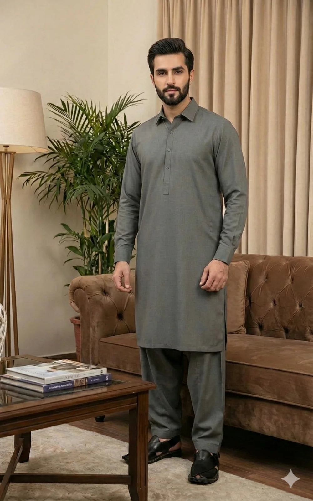 Worsted Grey Shalwar Kameez