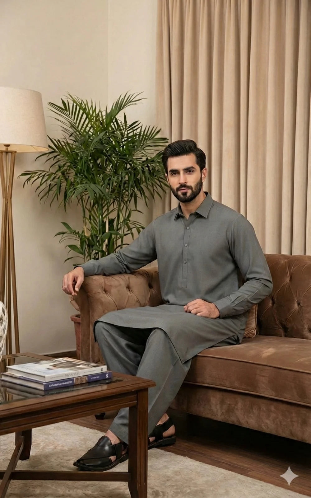 Worsted Grey Shalwar Kameez