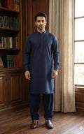 Worsted Navy Blue Shalwar Kameez