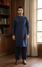 Worsted Navy Blue Shalwar Kameez