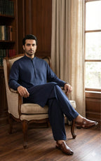 Worsted Navy Blue Shalwar Kameez