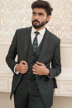 Eclipse Charcoal 3-Piece Formal Suit for Men