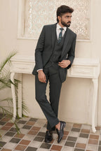 Eclipse Charcoal 3-Piece Formal Suit for Men