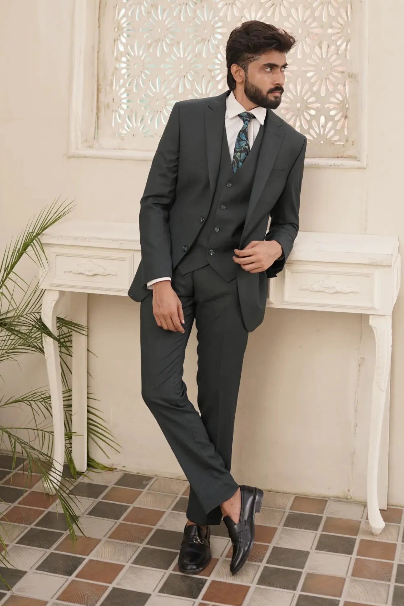 Eclipse Charcoal 3-Piece Formal Suit for Men