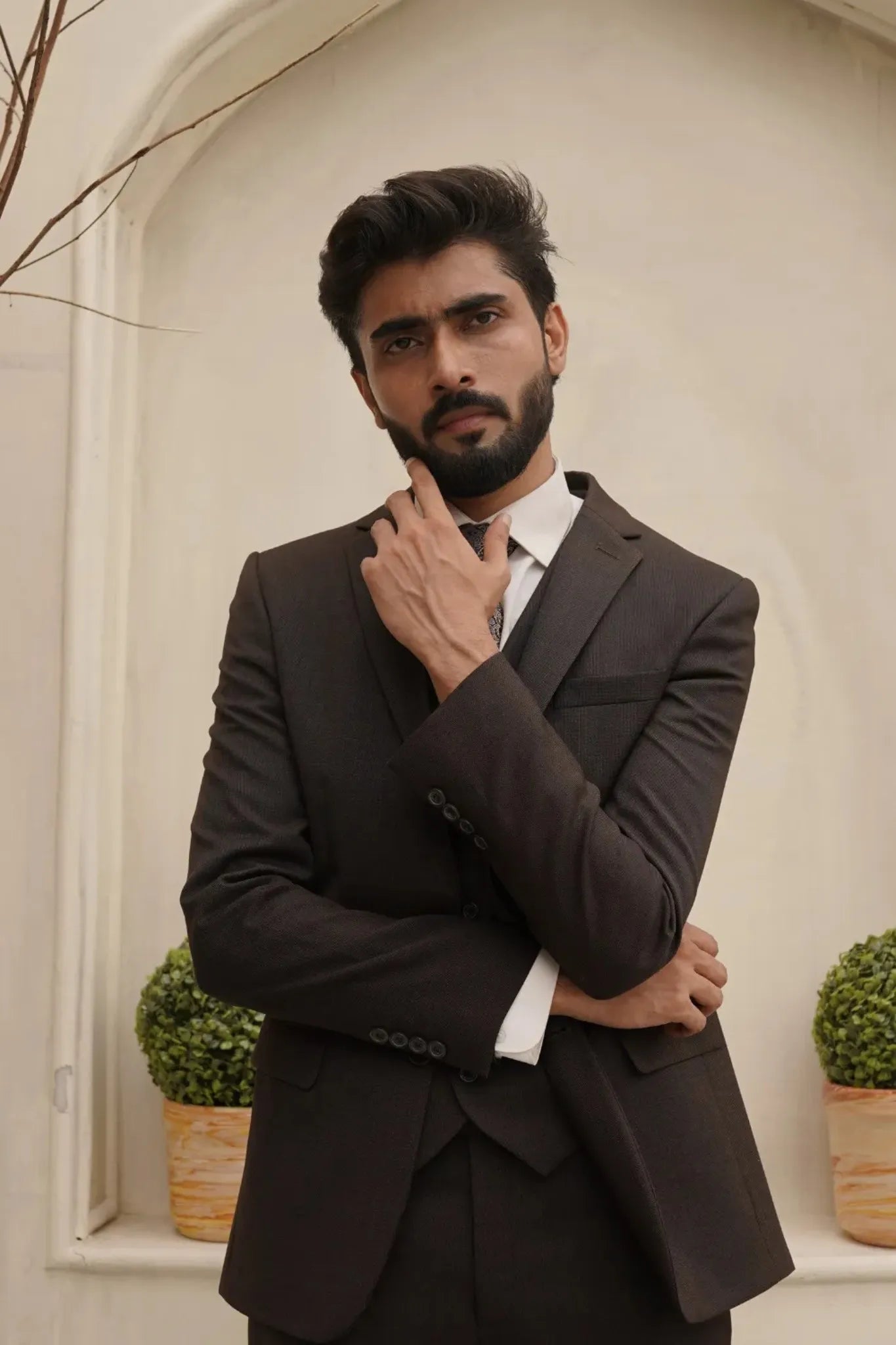 Espresso Charcoal 3-Piece Formal Suit for Men