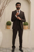 Espresso Charcoal 3-Piece Formal Suit for Men