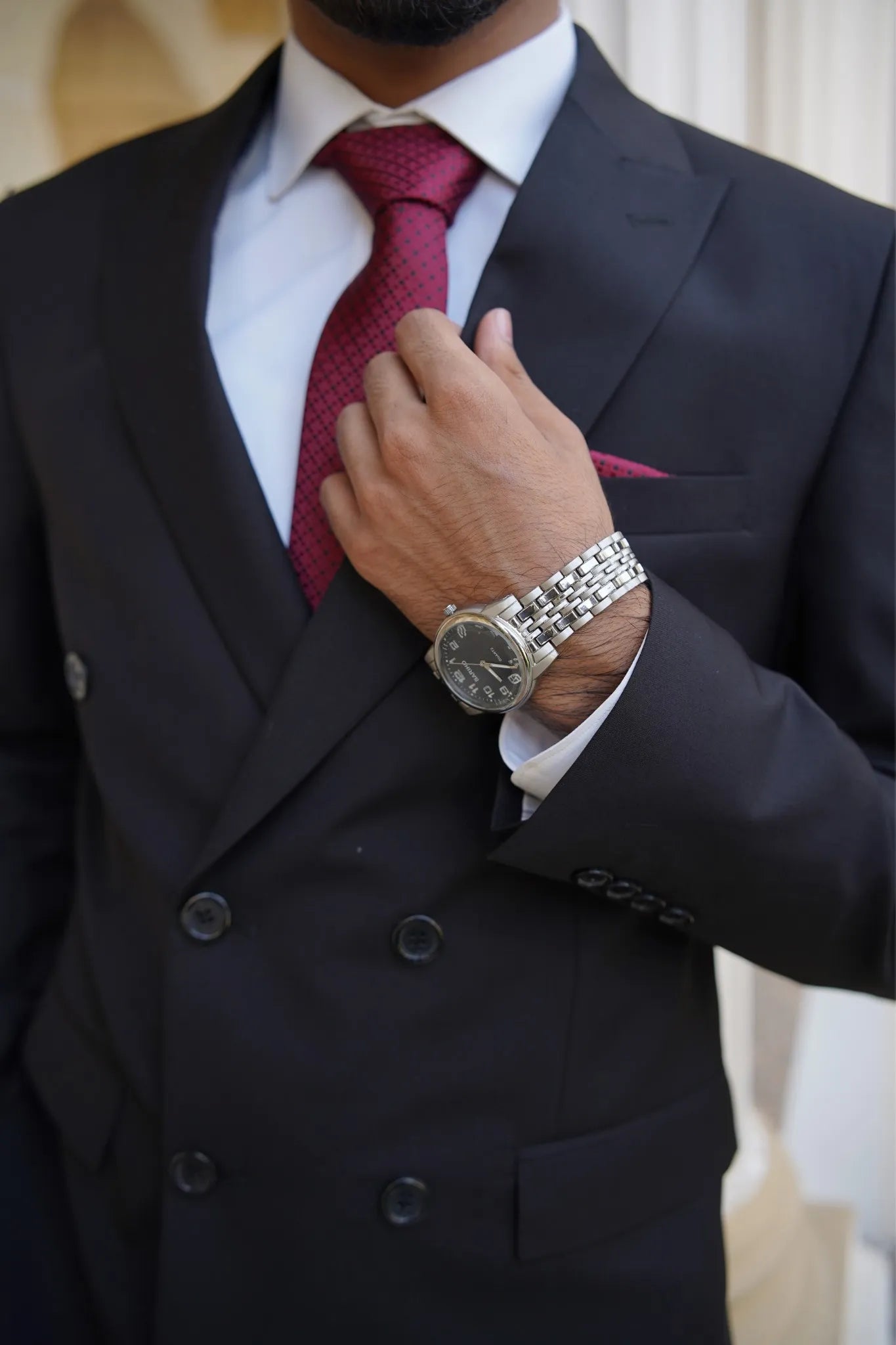 Double Breasted Charcoal Black 2 Piece Formal Suit