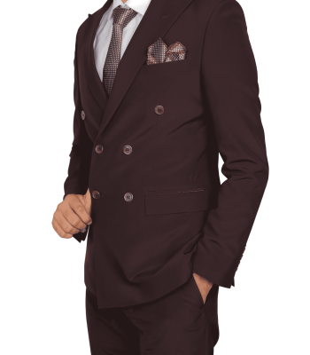 2-Piece Suit Premium Brown Plain