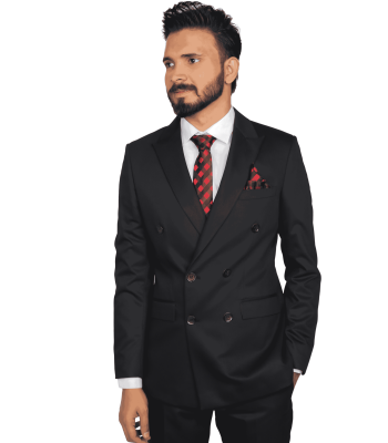 2-Piece Suit Premium Black Plain