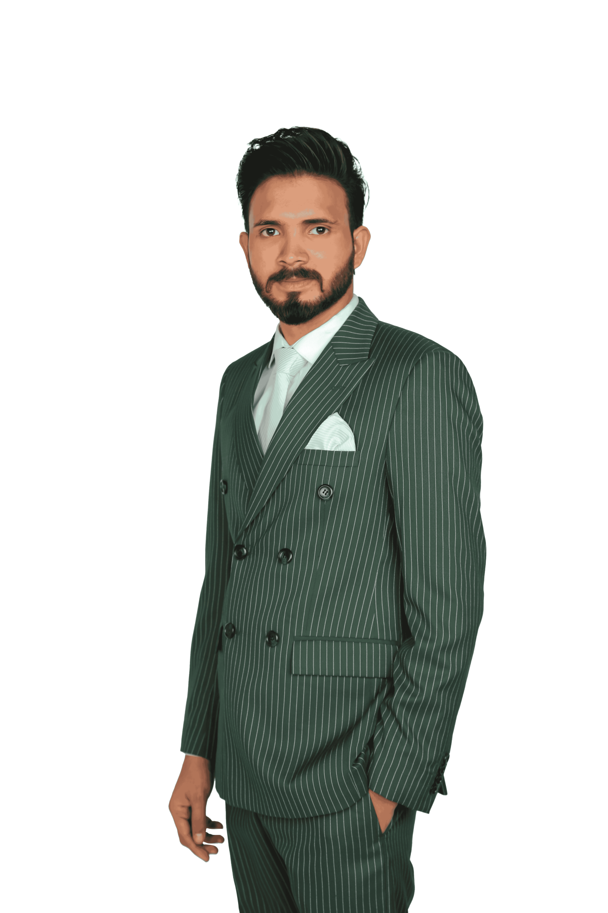2-piece suit Lining Green