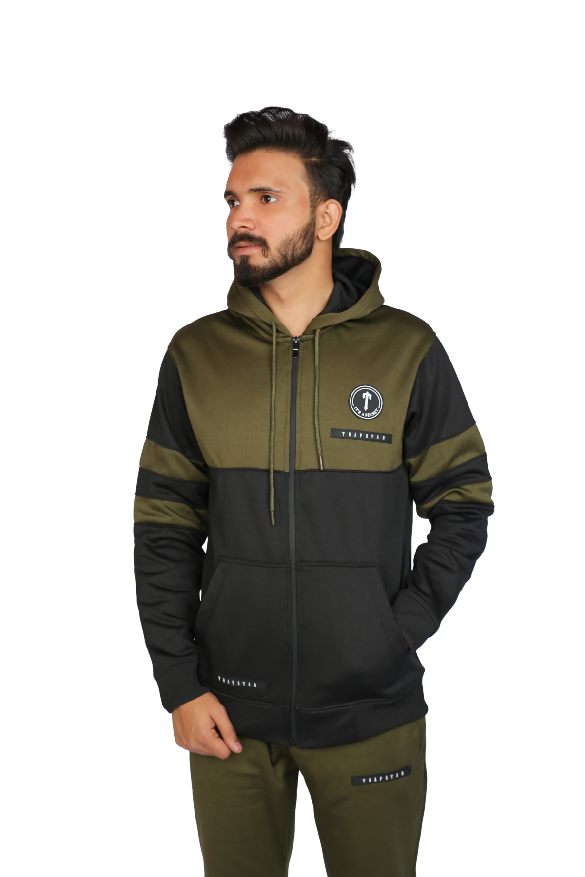 Track suit black & green